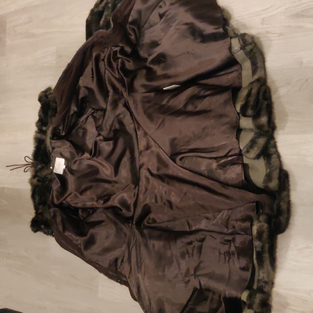 Laundry By Shelli Segal Dark Brown Faux Fur Imitation Mink Fur Outdoors Y2K Retr - Picture 5 of 12